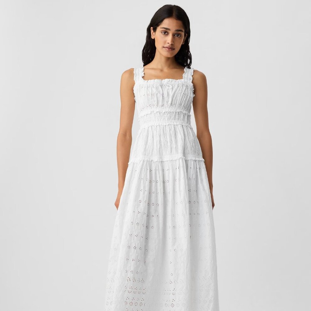 Gap × DÔEN Eyelet Midi Dress‎ Size Small
